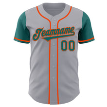 Load image into Gallery viewer, Custom Gray Teal-Orange Authentic Two Tone Baseball Jersey