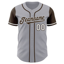 Load image into Gallery viewer, Custom Gray Brown-White Authentic Two Tone Baseball Jersey