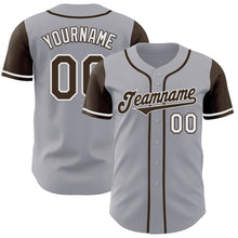 Load image into Gallery viewer, Custom Gray Brown-White Authentic Two Tone Baseball Jersey