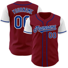 Load image into Gallery viewer, Custom Crimson Royal-White Authentic Two Tone Baseball Jersey