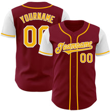 Load image into Gallery viewer, Custom Crimson Gold-White Authentic Two Tone Baseball Jersey