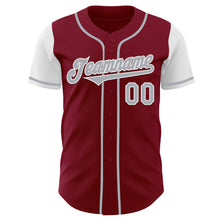 Load image into Gallery viewer, Custom Crimson Gray-White Authentic Two Tone Baseball Jersey