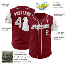 Load image into Gallery viewer, Custom Crimson Gray-White Authentic Two Tone Baseball Jersey