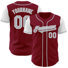 Load image into Gallery viewer, Custom Crimson Gray-White Authentic Two Tone Baseball Jersey