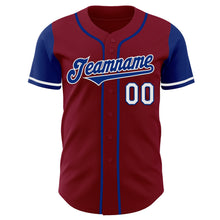 Load image into Gallery viewer, Custom Crimson Royal-White Authentic Two Tone Baseball Jersey