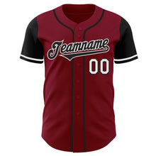 Load image into Gallery viewer, Custom Crimson Black-White Authentic Two Tone Baseball Jersey