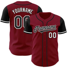 Load image into Gallery viewer, Custom Crimson Black-White Authentic Two Tone Baseball Jersey