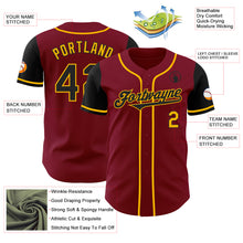 Load image into Gallery viewer, Custom Crimson Black-Gold Authentic Two Tone Baseball Jersey