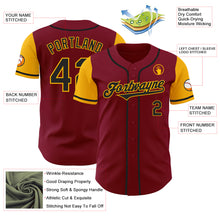 Load image into Gallery viewer, Custom Crimson Black-Gold Authentic Two Tone Baseball Jersey