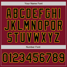 Load image into Gallery viewer, Custom Crimson Black-Gold Authentic Two Tone Baseball Jersey