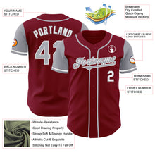Load image into Gallery viewer, Custom Crimson Gray-White Authentic Two Tone Baseball Jersey