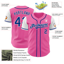 Load image into Gallery viewer, Custom Pink Royal-White Authentic Two Tone Baseball Jersey