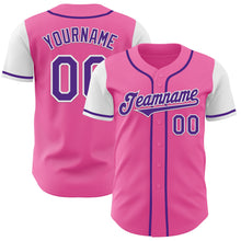Load image into Gallery viewer, Custom Pink Purple-White Authentic Two Tone Baseball Jersey