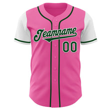 Load image into Gallery viewer, Custom Pink Green-White Authentic Two Tone Baseball Jersey