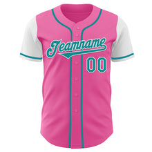 Load image into Gallery viewer, Custom Pink Teal-White Authentic Two Tone Baseball Jersey