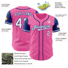 Load image into Gallery viewer, Custom Pink White-Royal Authentic Two Tone Baseball Jersey