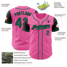 Load image into Gallery viewer, Custom Pink Kelly Green-Black Authentic Two Tone Baseball Jersey