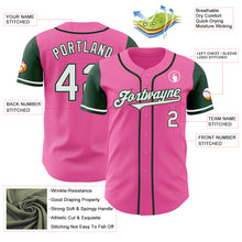 Load image into Gallery viewer, Custom Pink White-Green Authentic Two Tone Baseball Jersey