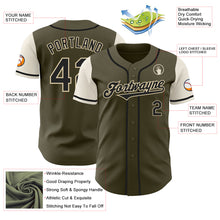 Load image into Gallery viewer, Custom Olive Black-Cream Authentic Two Tone Salute To Service Baseball Jersey