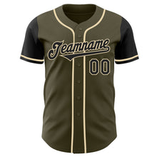 Load image into Gallery viewer, Custom Olive Black-Cream Authentic Two Tone Salute To Service Baseball Jersey