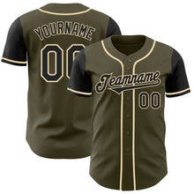 Load image into Gallery viewer, Custom Olive Black-Cream Authentic Two Tone Salute To Service Baseball Jersey