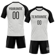 Load image into Gallery viewer, Custom White Black Abstract Line Sublimation Volleyball Uniform Jersey
