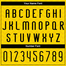 Load image into Gallery viewer, Custom Yellow Black Geometric Shape Sublimation Volleyball Uniform Jersey