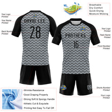 Load image into Gallery viewer, Custom Silver Black Geometric Shape Sublimation Volleyball Uniform Jersey