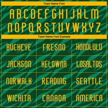 Load image into Gallery viewer, Custom Green Gold-Black Geometric Shape Sublimation Volleyball Uniform Jersey