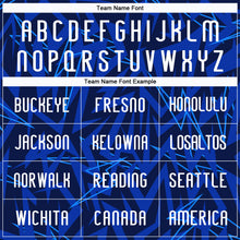 Load image into Gallery viewer, Custom Navy Thunder Blue-Black Lightning Sublimation Volleyball Uniform Jersey