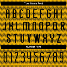 Load image into Gallery viewer, Custom Gold Black Geometric Shape Sublimation Volleyball Uniform Jersey