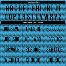 Load image into Gallery viewer, Custom Sky Blue Black Geometric Shape Sublimation Volleyball Uniform Jersey