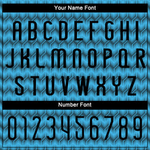 Load image into Gallery viewer, Custom Sky Blue Black Geometric Shape Sublimation Volleyball Uniform Jersey