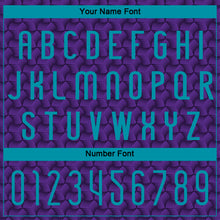 Load image into Gallery viewer, Custom Purple Teal-Black Geometric Shape Sublimation Volleyball Uniform Jersey