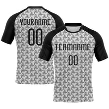Load image into Gallery viewer, Custom White Black Geometric Shape Sublimation Volleyball Uniform Jersey