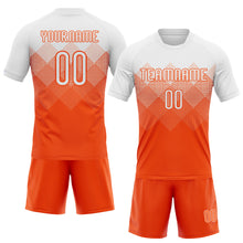 Load image into Gallery viewer, Custom Orange White Geometric Shape Sublimation Volleyball Uniform Jersey