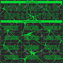 Load image into Gallery viewer, Custom Black Neon Green Abstract Network Sublimation Volleyball Uniform Jersey