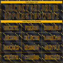 Load image into Gallery viewer, Custom Black Gold Geometric Shape Sublimation Volleyball Uniform Jersey