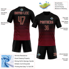 Load image into Gallery viewer, Custom Black Maroon-Cream Pinstripe Fade Fashion Sublimation Volleyball Uniform Jersey