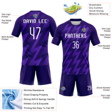 Load image into Gallery viewer, Custom Purple White Zigzag Shape Sublimation Volleyball Uniform Jersey
