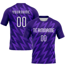 Load image into Gallery viewer, Custom Purple White Zigzag Shape Sublimation Volleyball Uniform Jersey