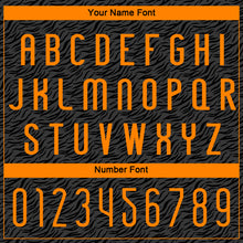 Load image into Gallery viewer, Custom Black Bay Orange Animal Print Sublimation Volleyball Uniform Jersey