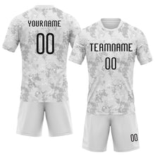 Load image into Gallery viewer, Custom White Black-Gray Abstract Shape Sublimation Volleyball Uniform Jersey