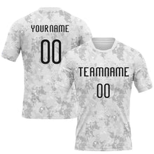 Load image into Gallery viewer, Custom White Black-Gray Abstract Shape Sublimation Volleyball Uniform Jersey