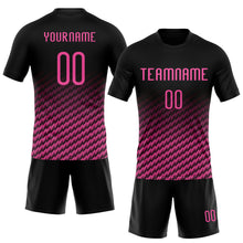 Load image into Gallery viewer, Custom Black Pink Geometric Shape Sublimation Volleyball Uniform Jersey