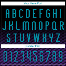 Load image into Gallery viewer, Custom Black Teal-Purple Geometric Shape Sublimation Volleyball Uniform Jersey