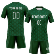 Load image into Gallery viewer, Custom Green White Geometric Shape Sublimation Volleyball Uniform Jersey