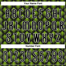 Load image into Gallery viewer, Custom Black White-Neon Green Geometric Shape Sublimation Volleyball Uniform Jersey