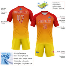 Load image into Gallery viewer, Custom Yellow Red-White Geometric Shape Sublimation Volleyball Uniform Jersey