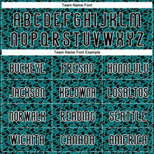 Load image into Gallery viewer, Custom Teal Black-White Geometric Shape Sublimation Volleyball Uniform Jersey